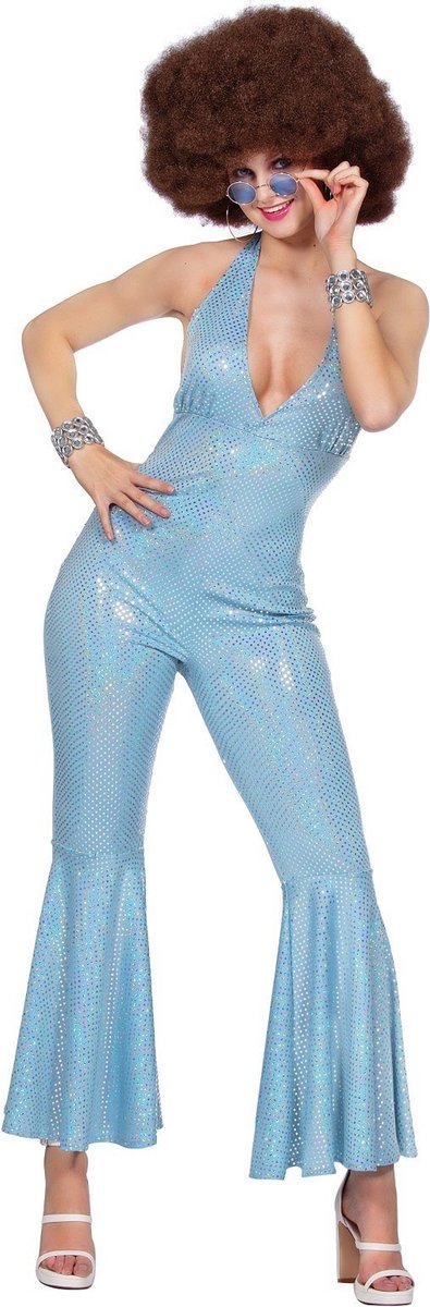 Blauwe Catsuit Disco Dames - Maat 34-36