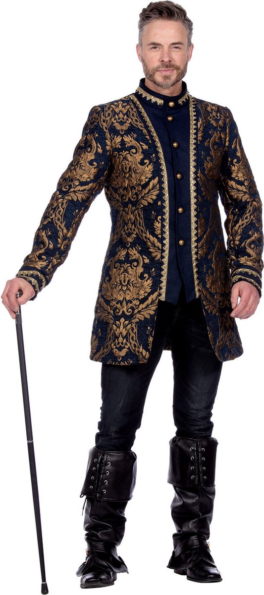 Brokaat Jas Blauw/Goud Heren Premium - Maat L