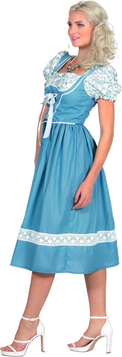 Dirndl Jurk Lang Blauw - Maat 46