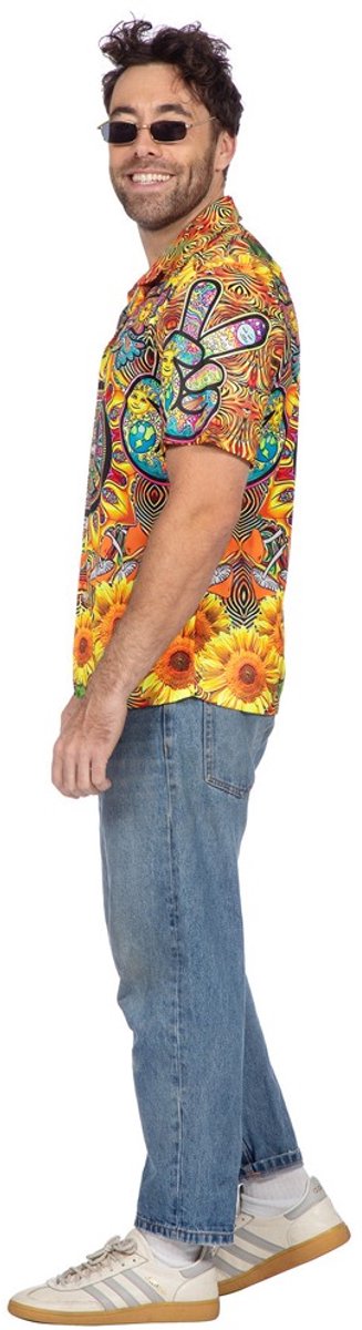 Festival Hemd Heer Hippie Zonnebloem - Maat M