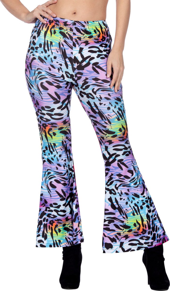 Hippiebroek Panter Paars Dames - Maat 46/48