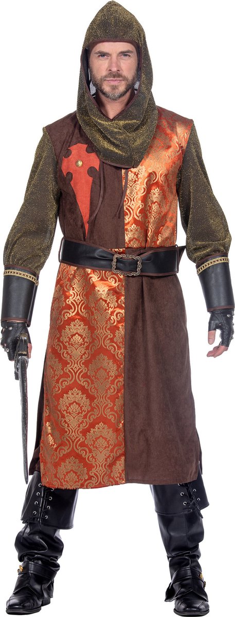 Kasteelheer Kostuum Heren Bruin/Oranje Premium - Maat XXL