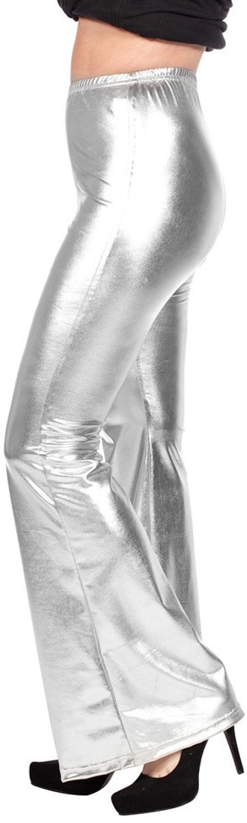 Legging Flared Dame Metallic - Zilver - Maat 44