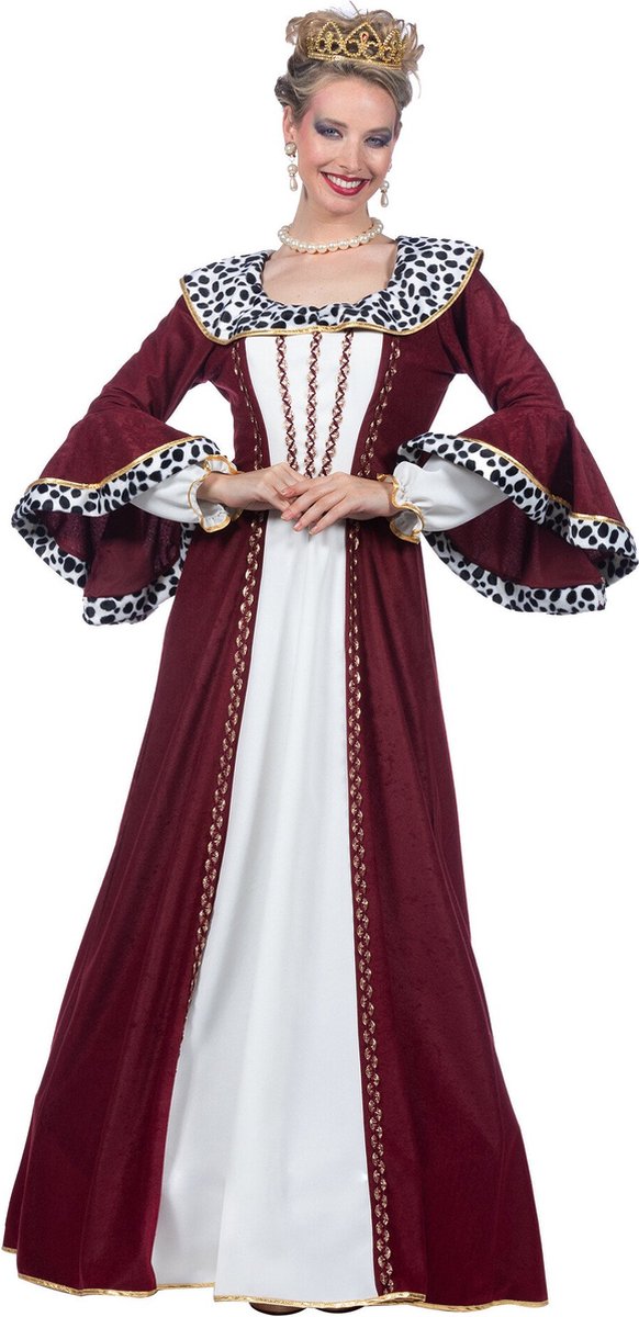 Luxe Koninginnen Jurk Bordeaux - Maat 48