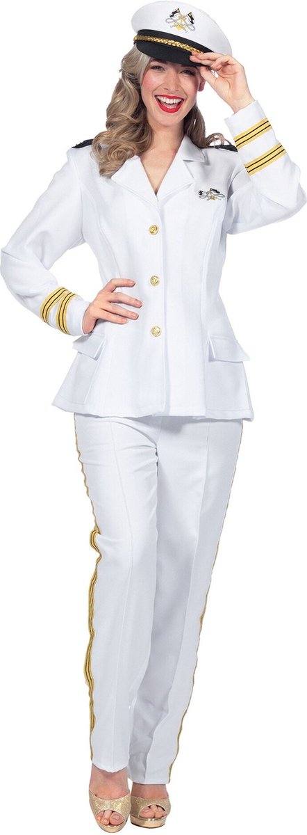 Luxe Navy Officier Kostuum Wit Dames - Maat 42