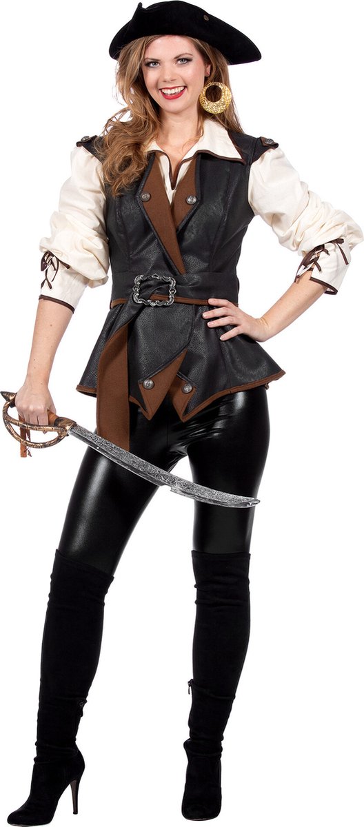 Luxe Piraten Jas Dames met Riem - Maat 36