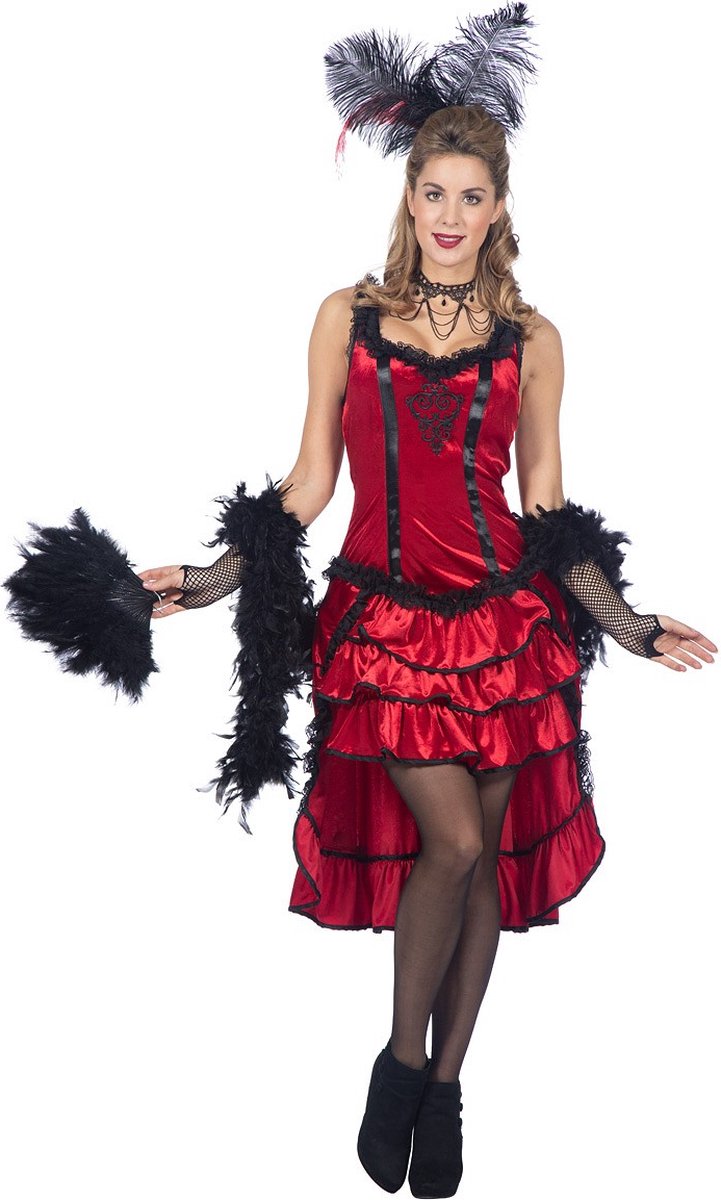 Luxe Saloon Girl Kostuum Kitty Rood - Maat 46 (XL)