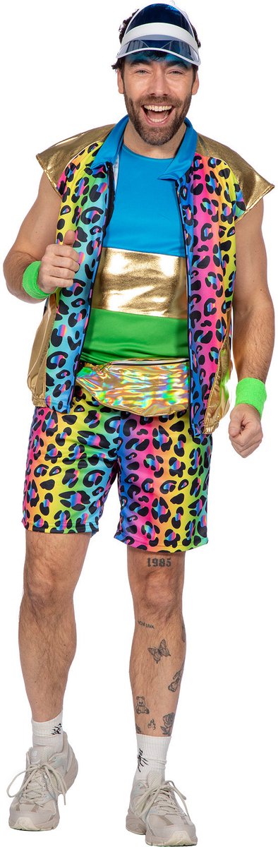 Party Outfit Regenboog Panter Heren - Maat M-50