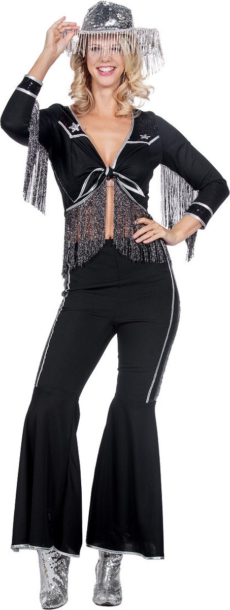Western Verkleedset Franjes Dames Zwart - Maat 44