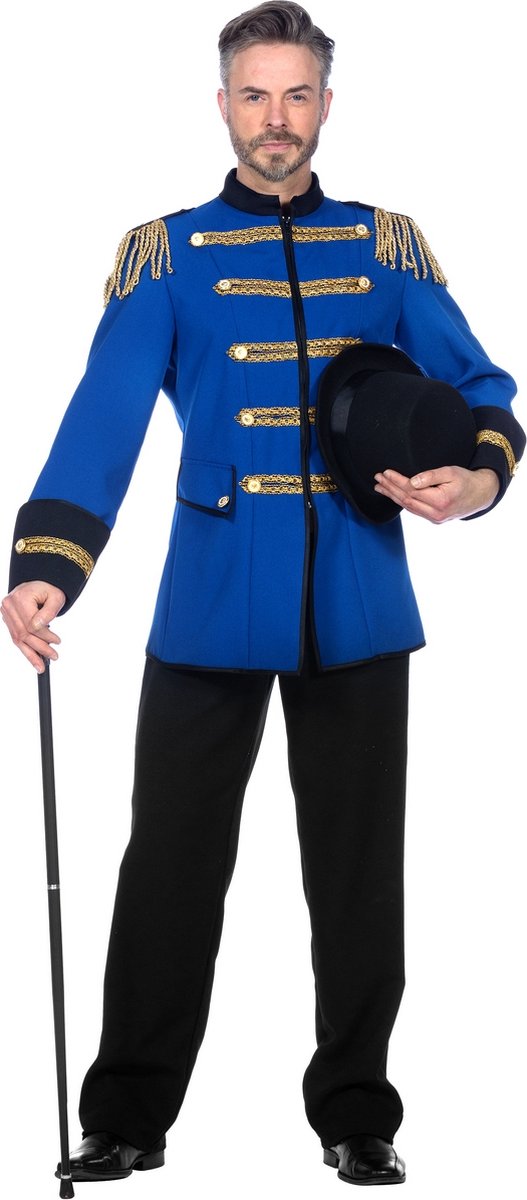 Zillion Outfit 90s - Circusdirecteur - Blauw - Maat 58 - 90s party rave party techno party - Verkleedkledij