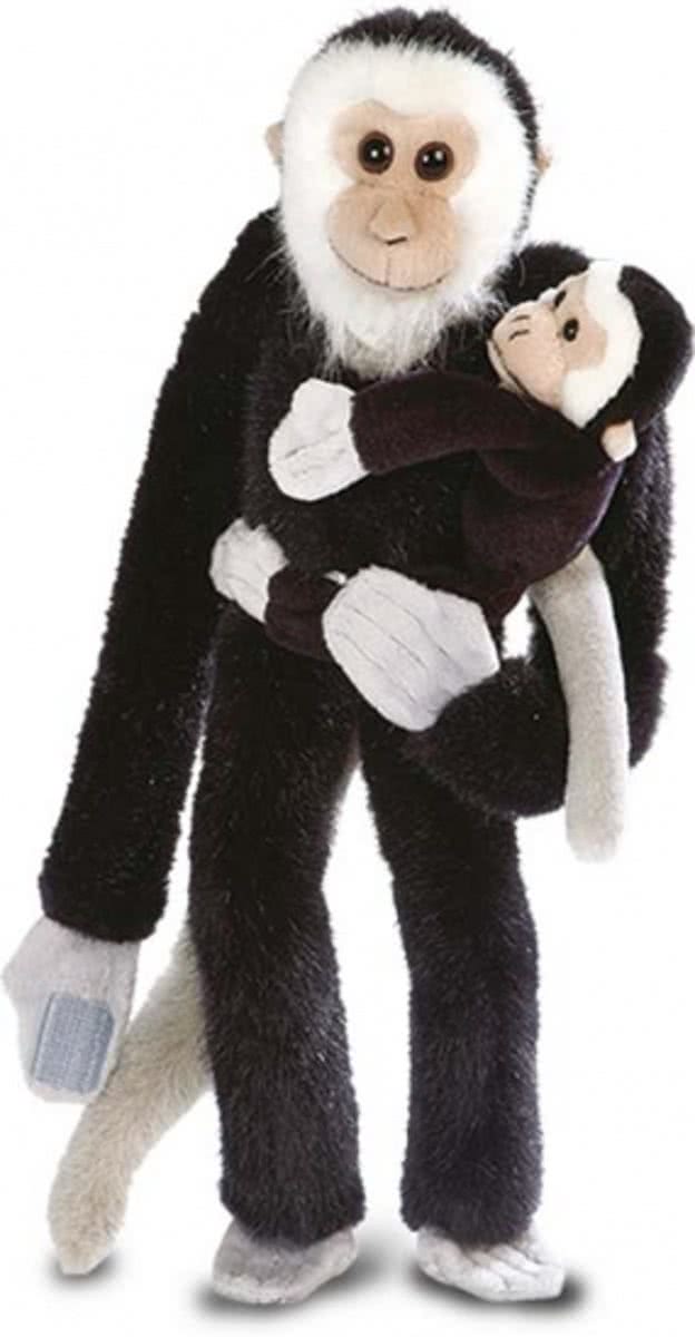 Pluche hangende aap met baby