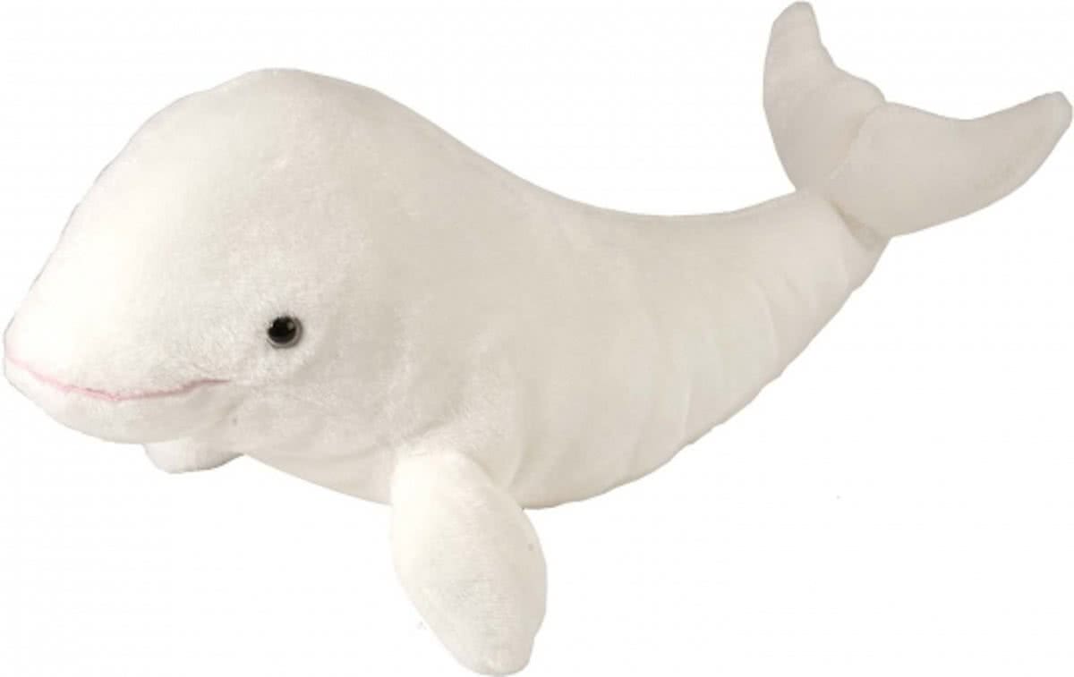 Pluche witte walvis 38 cm