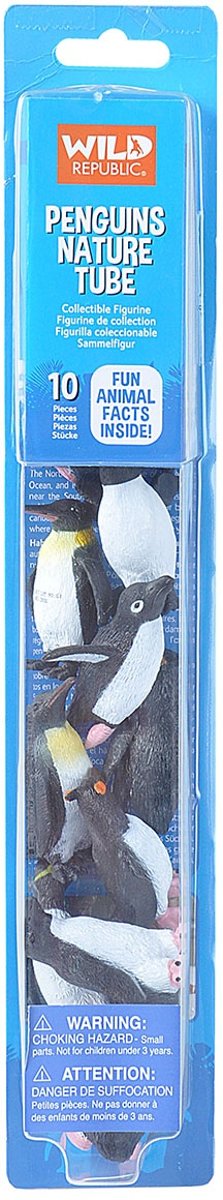 Wild Republic Nature Tube: Pinguïns 10 Stuks Zwart/wit