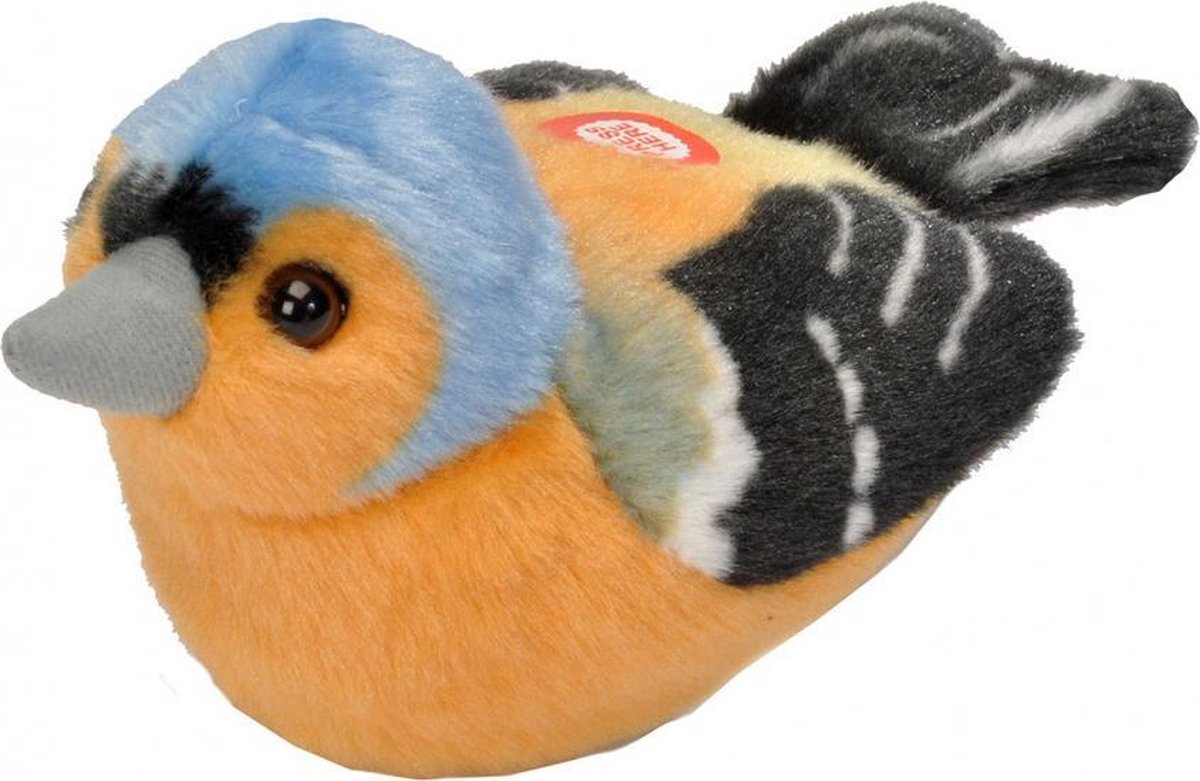 knuffel vink met geluid 16 cm pluche oranje/blauw