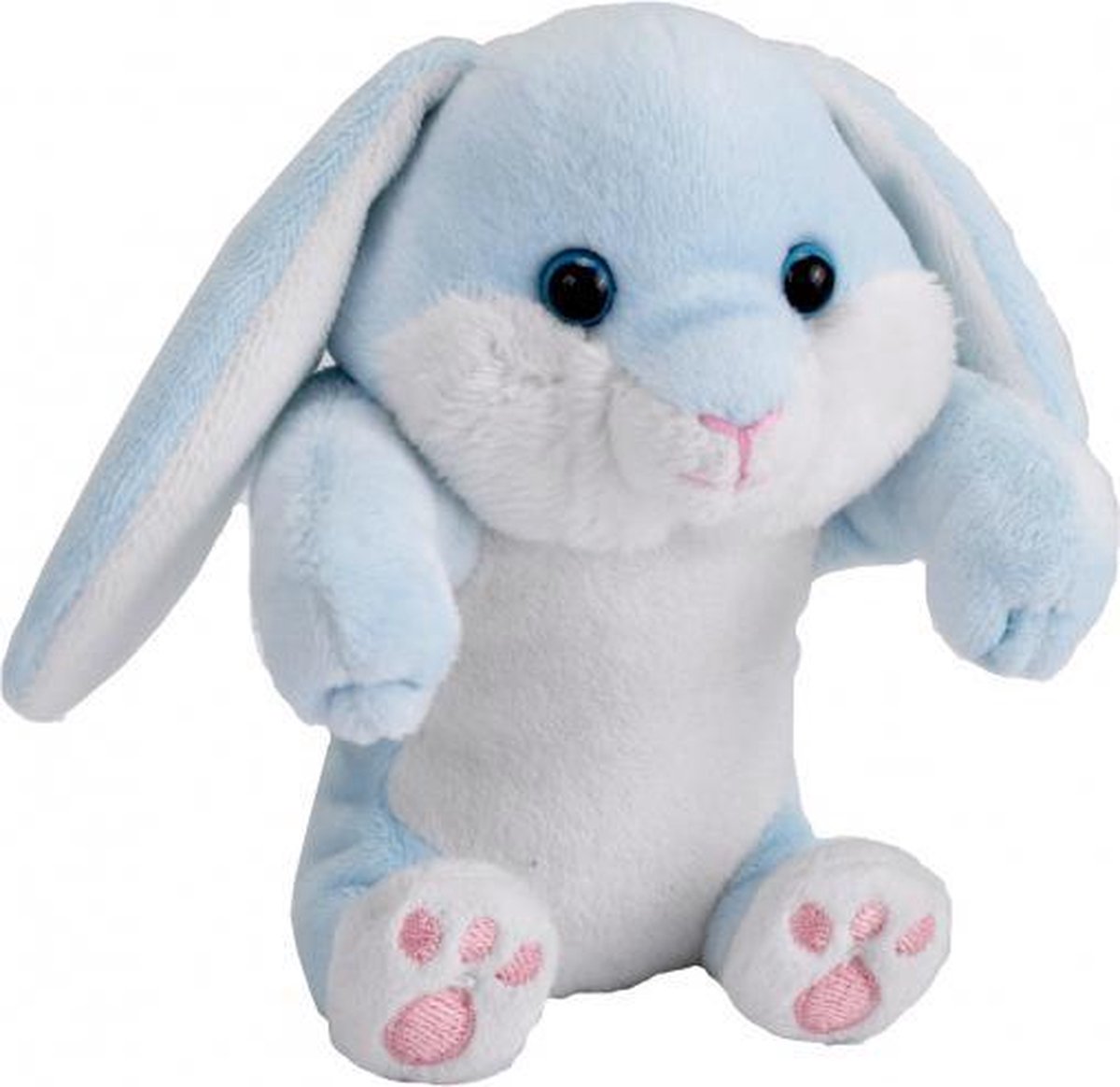 knuffelkonijn junior 10 cm pluche blauw/wit