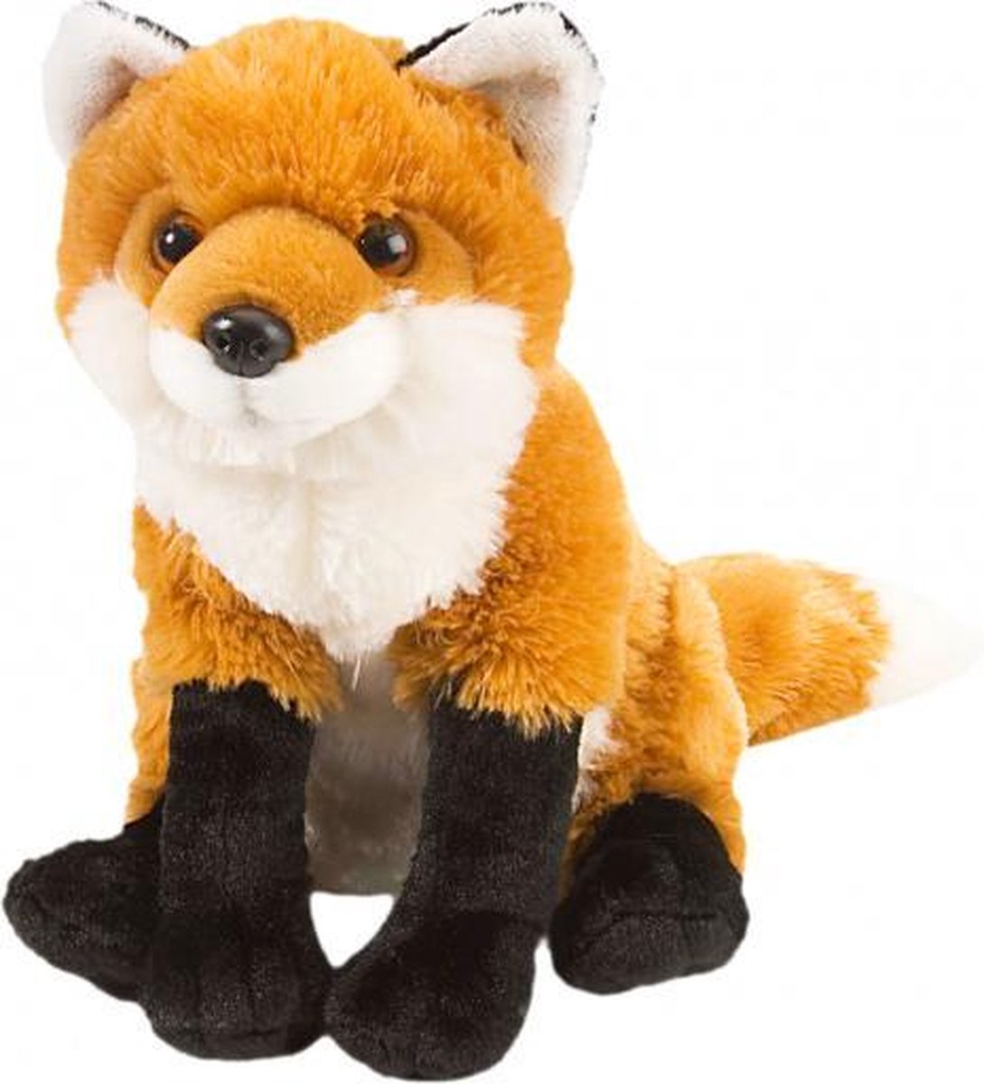 knuffelvos junior 30 cm pluche rood/bruin