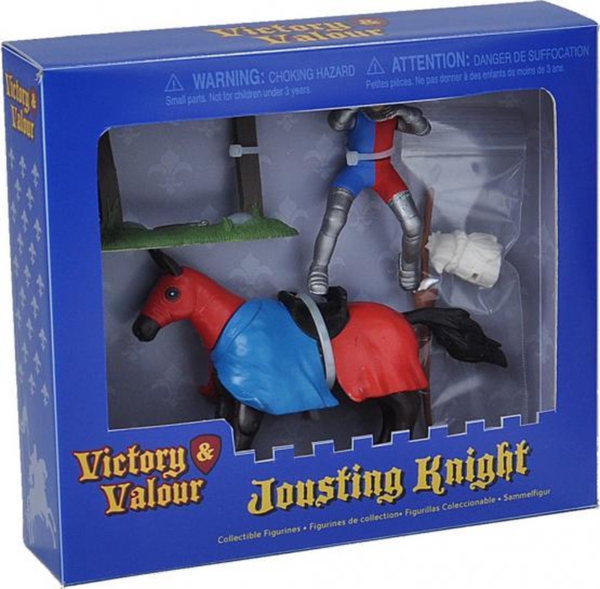 speelset duellerende ridder blauw/rood