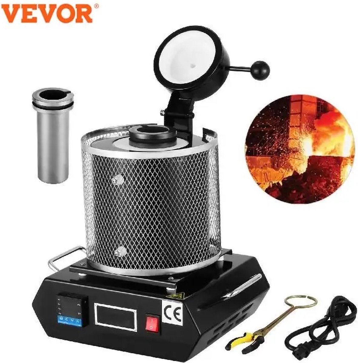  ® Elektrische Smeltoven - 1KG - Smeltkroes - Smeedoven - Edelmetaal - Digitaal