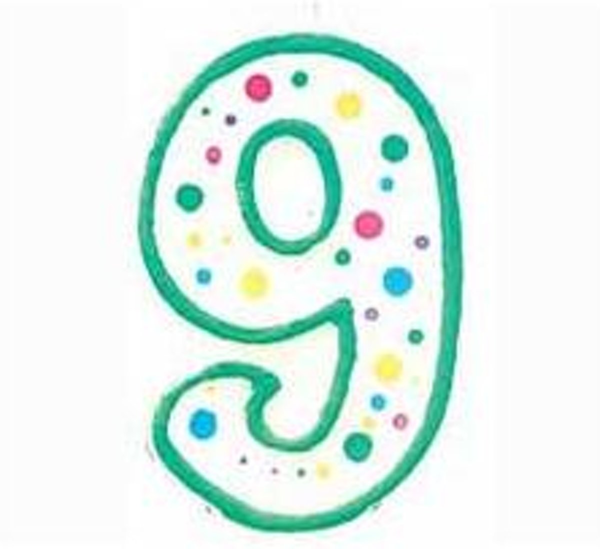 Cijfer / nummer kaarsje - 9 -  