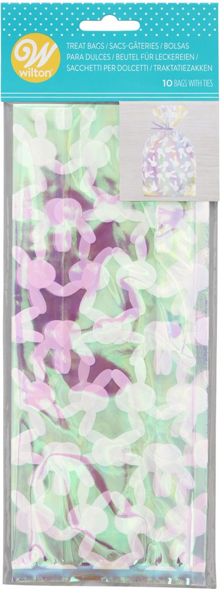Wilton Traktatie Zakjes - Iriseremd - Konijn - 10 Stuks - Snoepzakjes