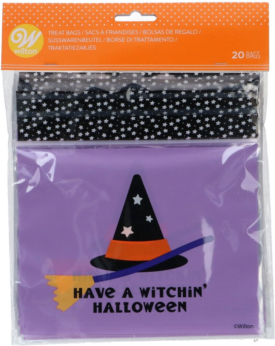 Wilton hersluitbare traktatiezakjes Heksje Halloween pk/20