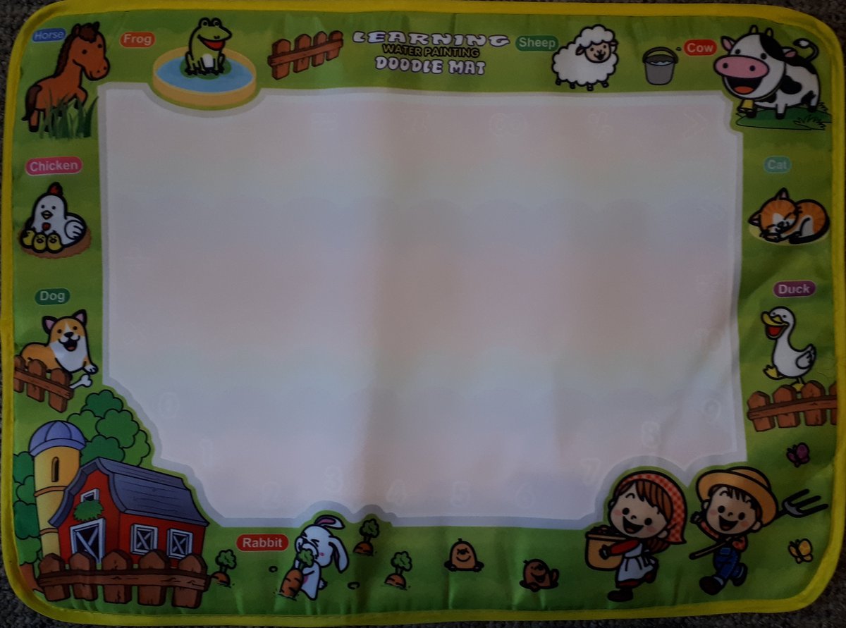 Doodle Mat - Boerderij - Watermat om te kleuren -  50x36cm. - Tekenmat - Kleuren en tekenen - inclusief 2 Pennen - Geen Geklieder - Kado Tip - Sint - Kerst