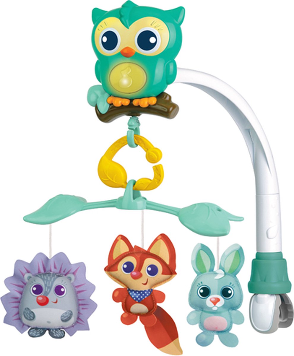 WINFUN 3-in-1 Woodland Friends Soothing Mobile bevat 3 verschillende modi voor rustgevende slaapjes en plezier onderweg