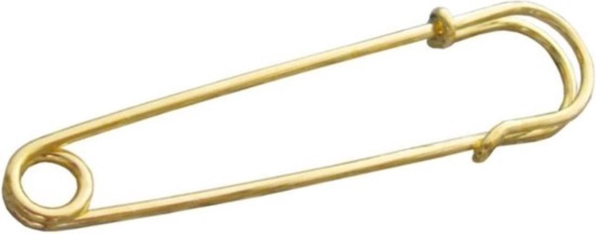 Schotse speld - messing - 10 x 2 cm - 2 stuks Luier- . WVSA. kilt speld. veiligheids speld.