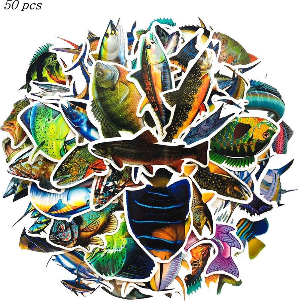 Winkrs - Stickermix met Vissen - 50 Stickers