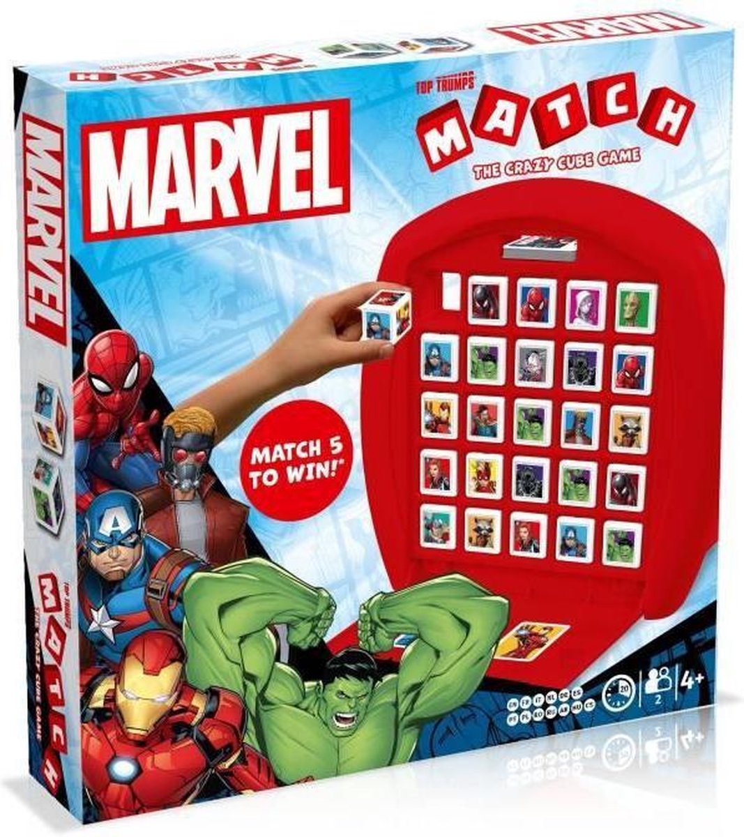 MATCH 5-op-rij -  MARVEL-wedstrijd - Bordspel - behendigheid spel