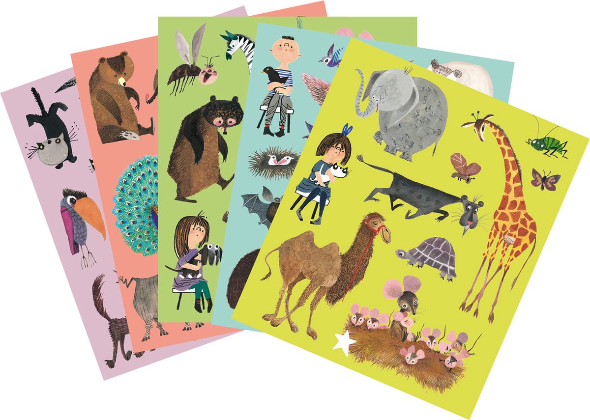 Dieren van Fiep Stickervellen, 5st