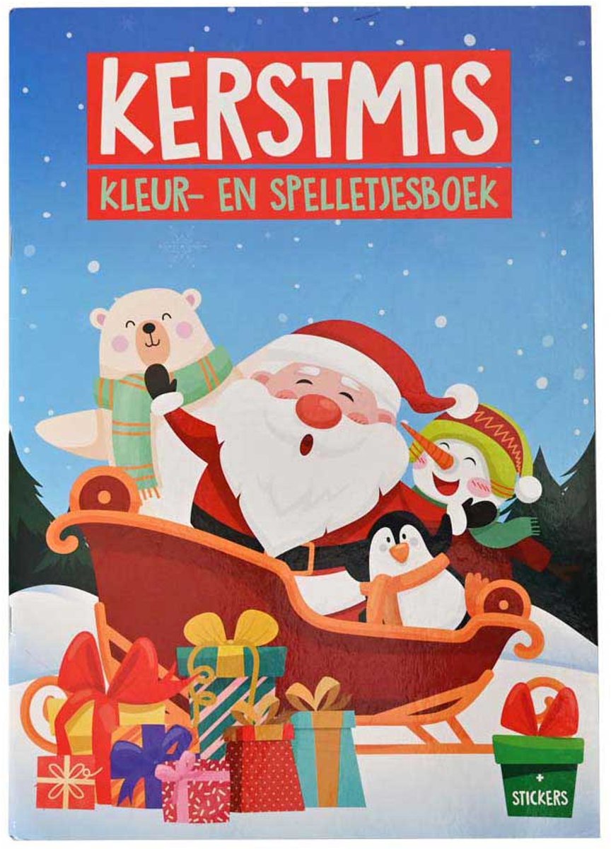 Kleur- en Spelletjesboek A4 Kerstmis