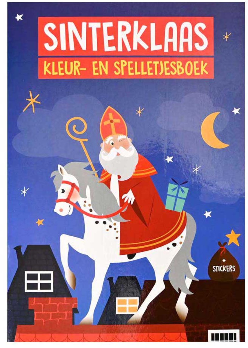 Kleur- en Spelletjesboek A4 Sinterklaas