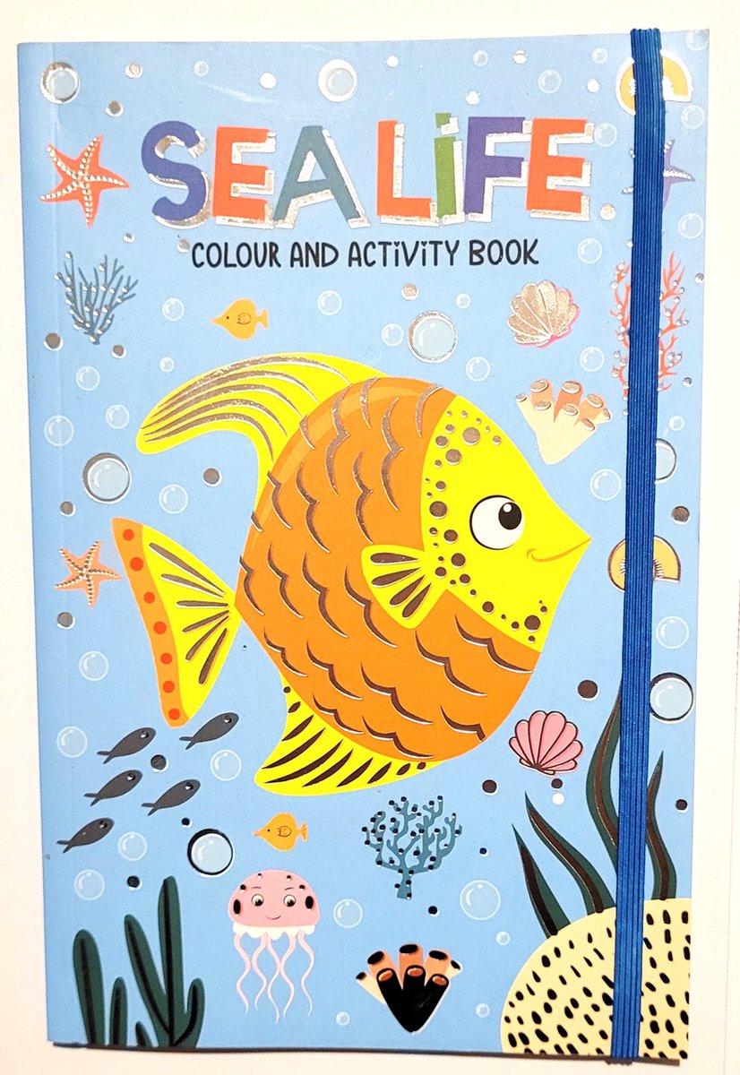 Kleur- en activiteitenboek met elastiek 21x14cm