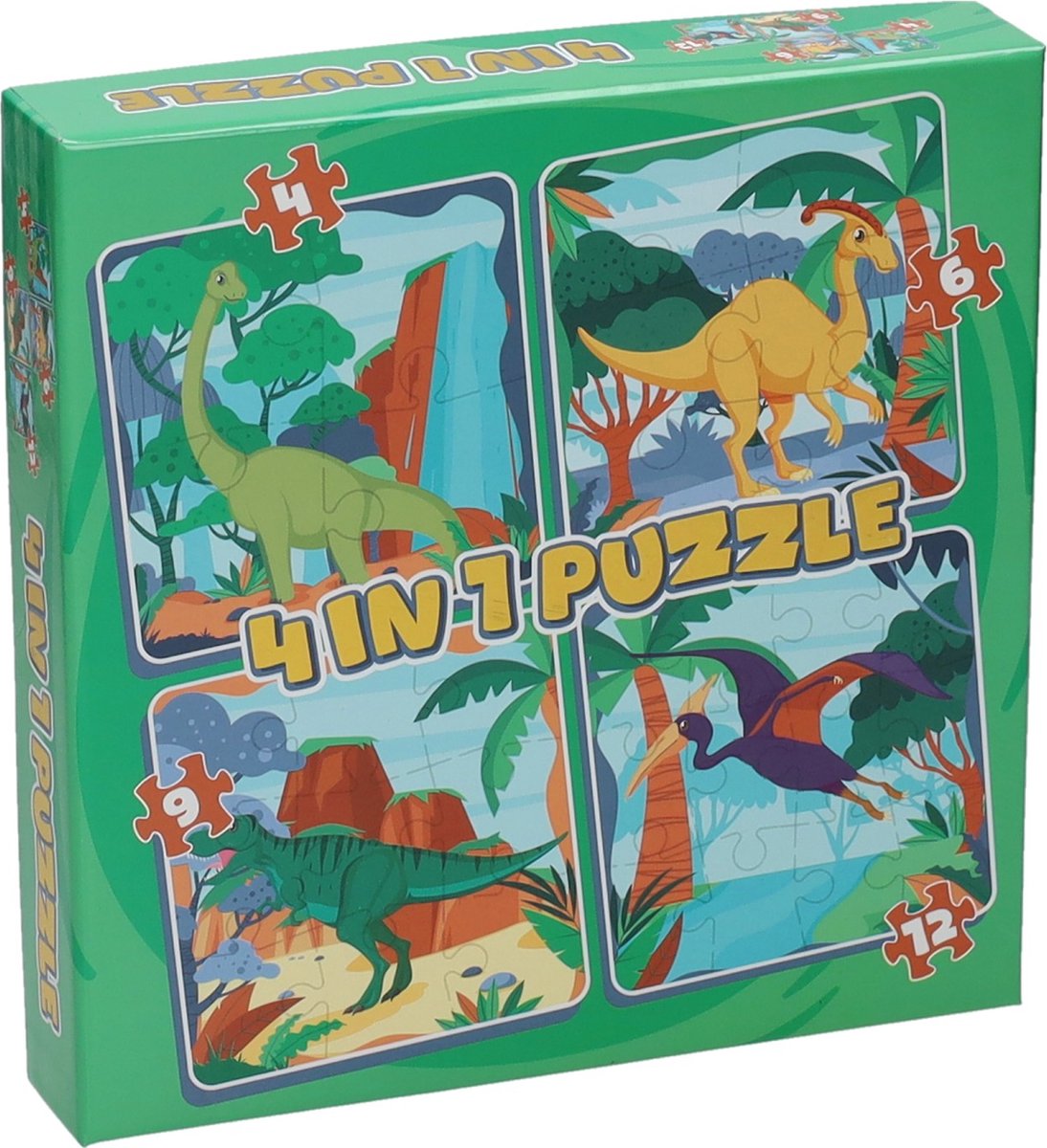 Legpuzzel 4in1 - Dino, 12st.