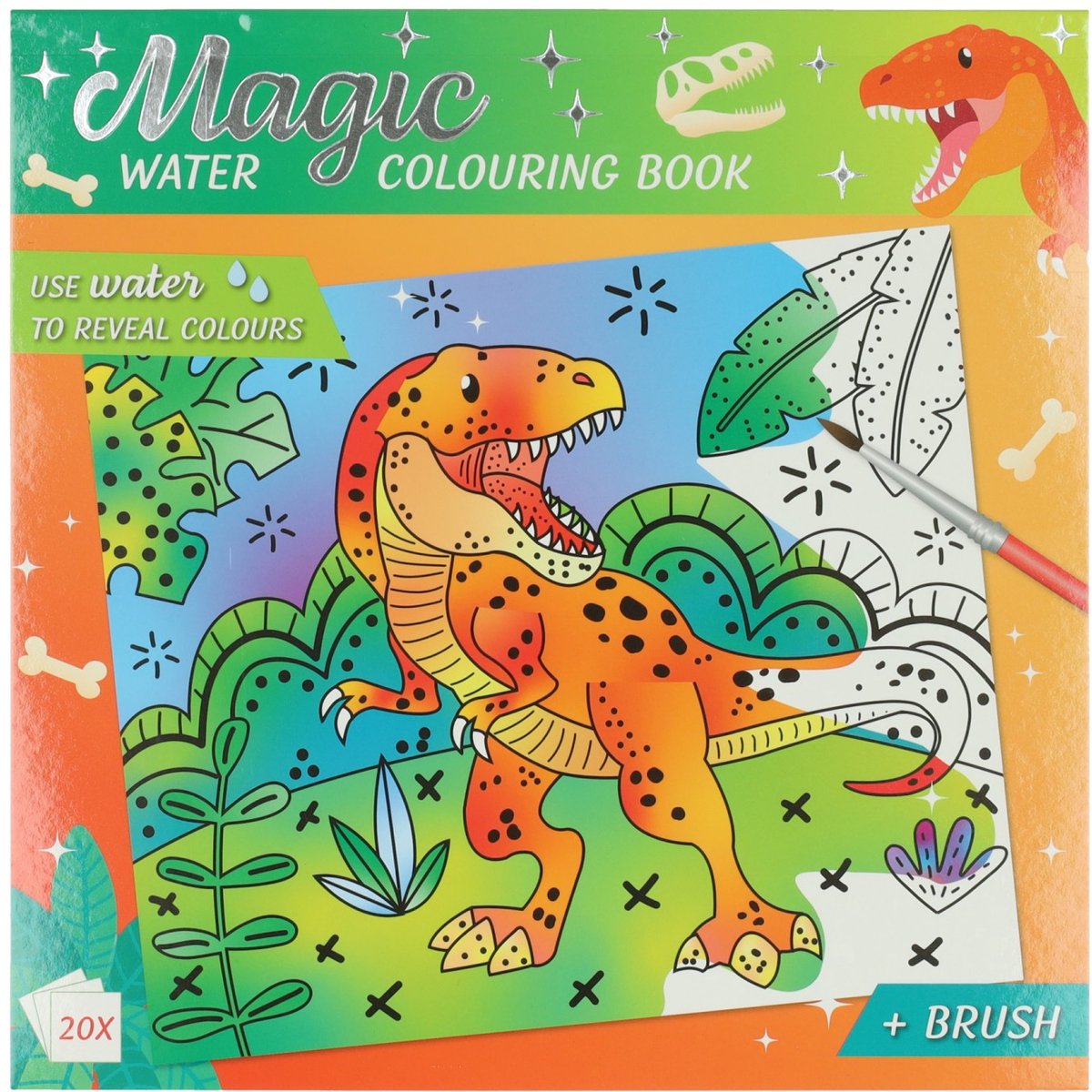 Magische Waterverfkleurblok Dino