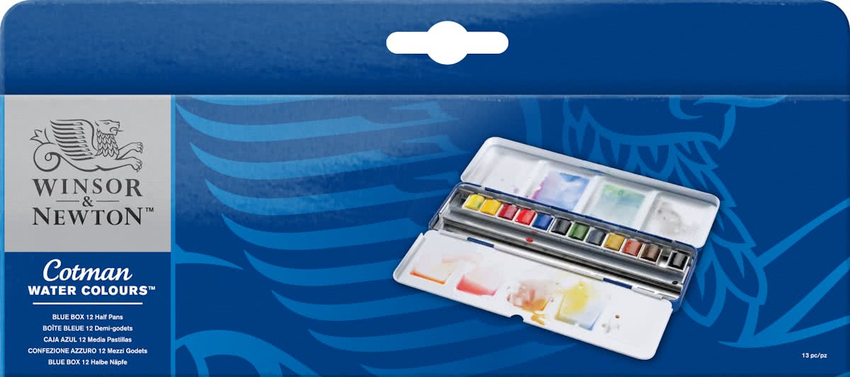 Cotman aquarelverf set matalen doos 12 napjes