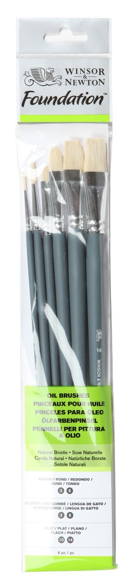Winsor & Newton Foundation olieverf lange penselen set 6 delig
