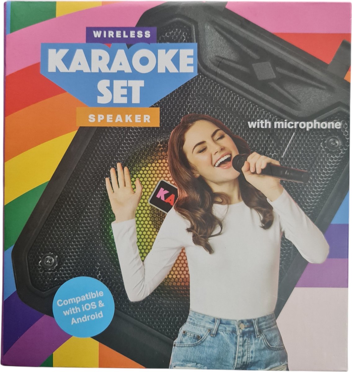 Karaoke Set met Draadloze Speaker & Microfoon – Wireless, USB en Sterke Bas – Geschikt voor iOS & Android