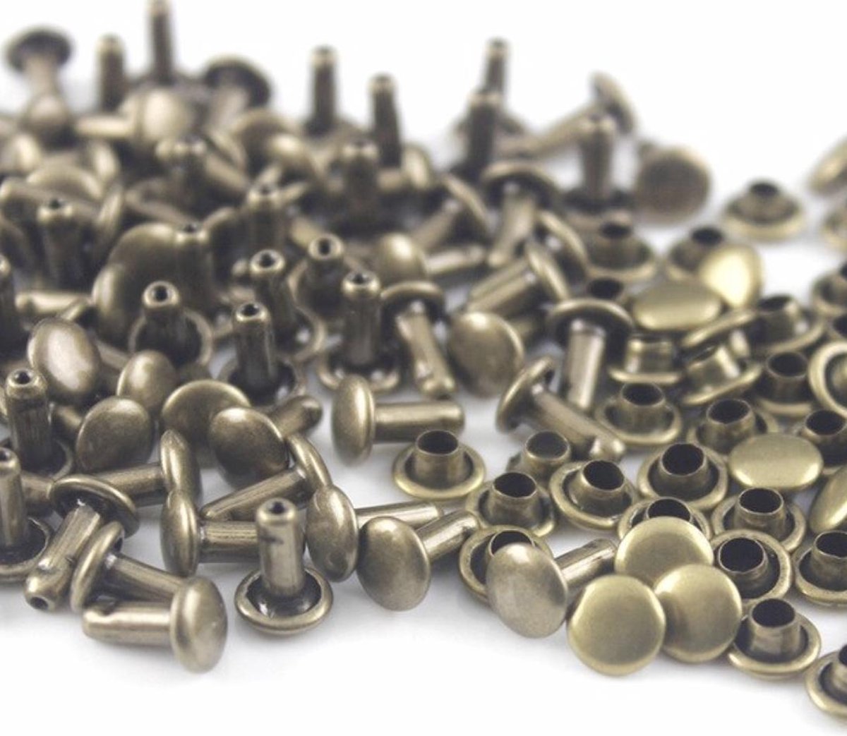 Klinknagels - Dubbele Kap Klinknagels - Klinknagel Studs - Rapid Rivet - 6x6 mm - 100 Stuks - Brons