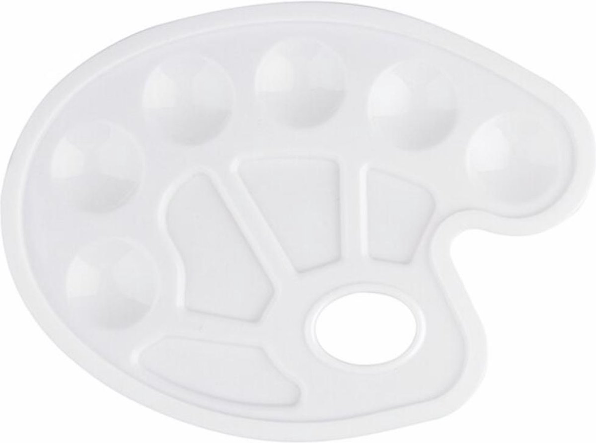   10 Vakjes met Duimopening - Mengpalet - Verf Palet - Palet Kunststof - Herbruikbaar - Wit