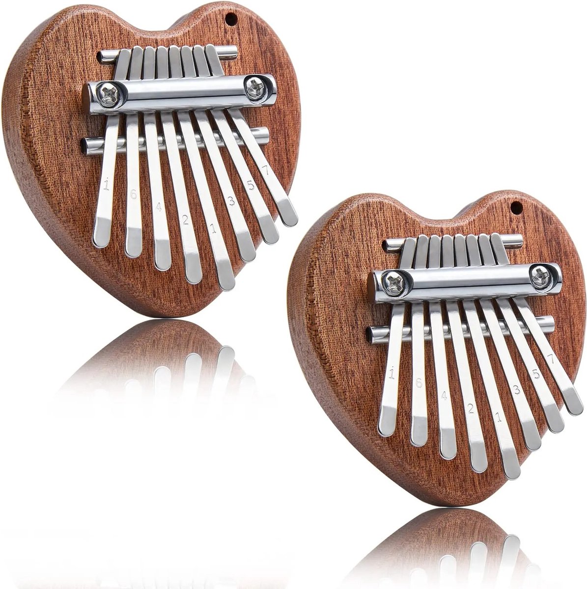 WiseGoods Luxe Mini Hart Kalimba - Duimpiano - Piano - Instrumenten - Gadget - Gadgets Cadeau - Muziek Maken - Accessoires - Hout