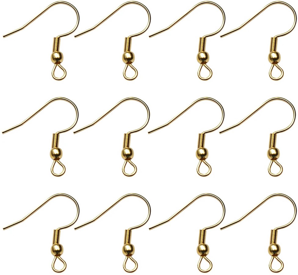 WiseGoods Luxe Set Oorbelhaakjes - Oorbellen Maken - Sieraden Haakjes - Hobby Accessoires - DIY - Oorbel Haakje RVS - Goud 50stk