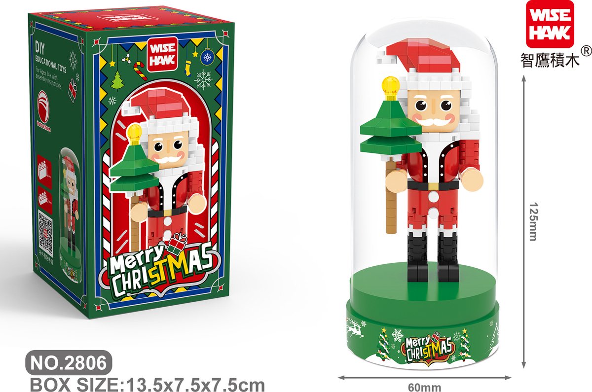 Nanoblock, Brickkies®, Kerstman in stolp , 172 bouwblokjes, nr 2806