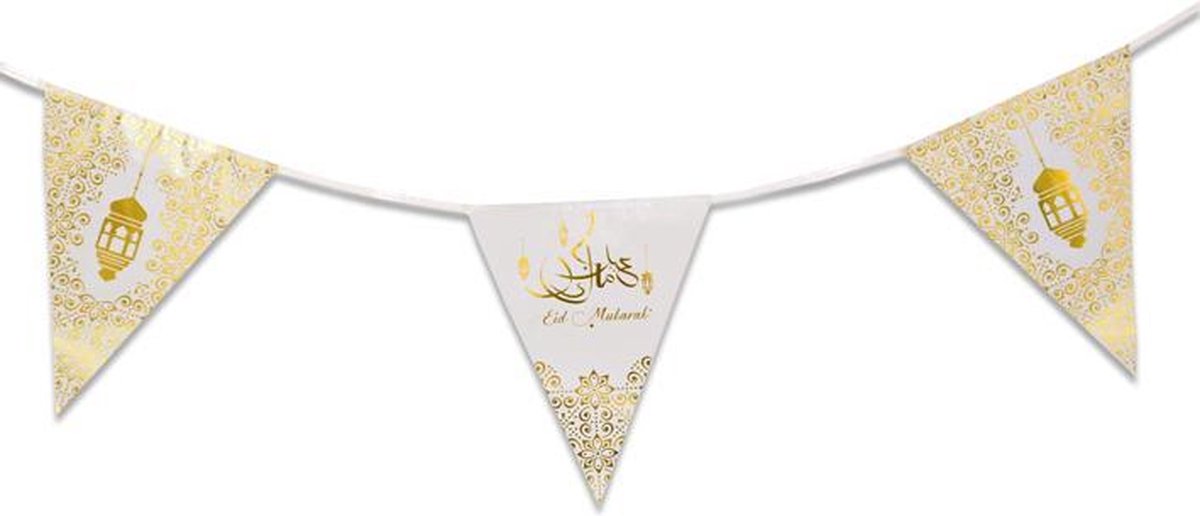 Vlaggenlijn Eid Mubarak metallic (6m)