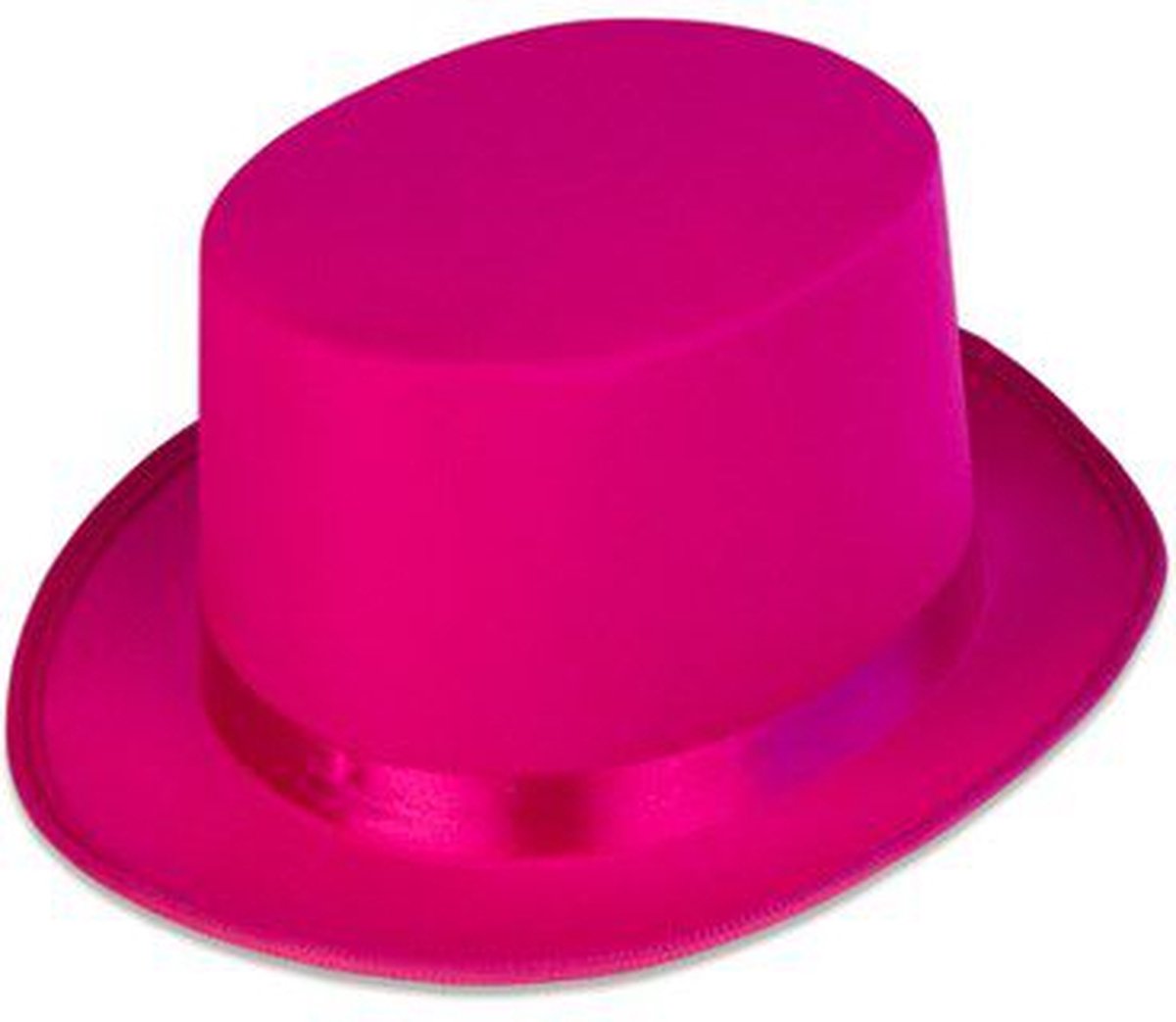 Hoge hoed roze satijn