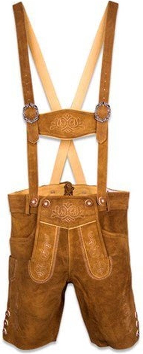 Lederhose Lichtbruin Leo Luxe - Maat 46