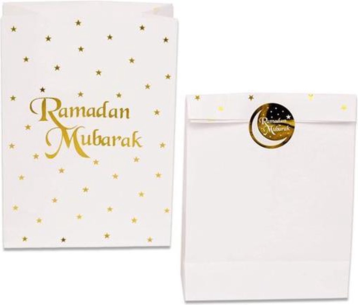 Uitdeelzakjes ‘Ramadan Mubarak’ papier (6st)