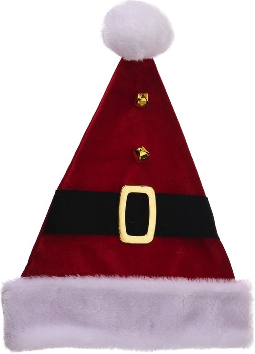 Witbaard Kerstmuts Riem Polyester Rood/wit One-size