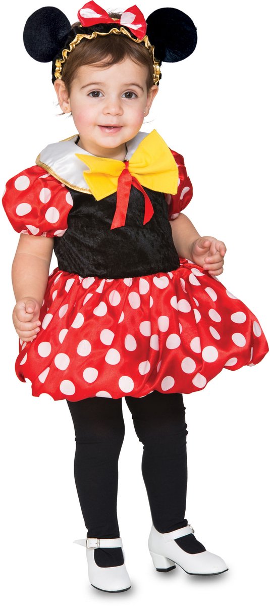 Witbaard Verkleedjurk Minnie Mouse Rood/wit 2-delig Mt 92/104
